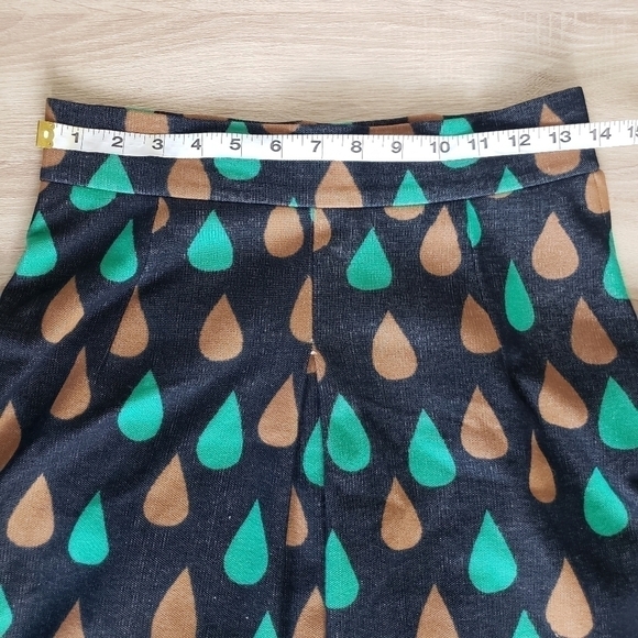 𝅺Vintage Raindrop Golden Finn Handprinted 1960's Maxi Skirt  Mid-century … - Picture 11 of 16